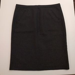 Charcoal Pencil Skirt with Pockets